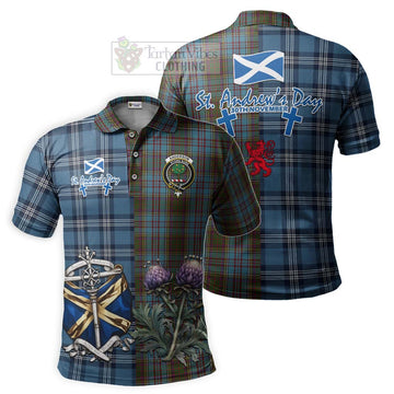 Tartan Vibes Clothing Anderson Tartan Polo Shirt Happy St. Andrew's Day Half Tartan Style