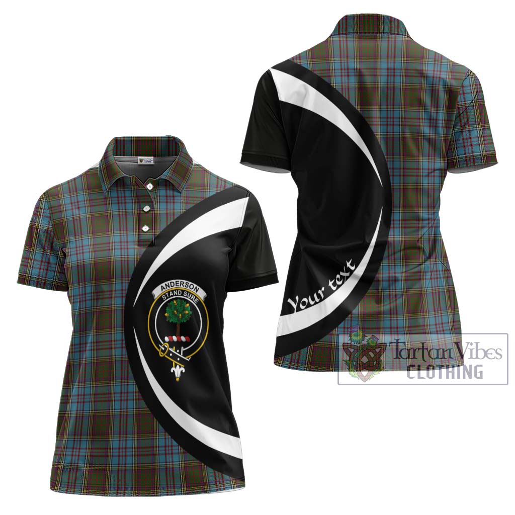 Anderson Tartan Women's Polo Shirt with Family Crest Circle Style Women - Tartan Vibes Clothing