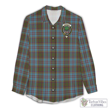 Anderson Tartan Womens Casual Shirt with Family Crest