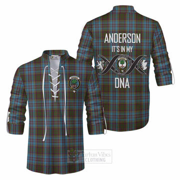 Tartan Vibes Clothing Anderson Tartan Ghillie Kilt Shirt with Family Crest DNA In Me Style