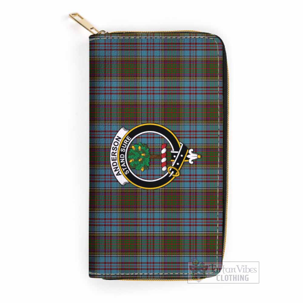 Tartan Vibes Clothing Anderson Tartan Women's Leather Wallet with Family Crest