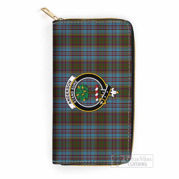 Anderson Tartan Women's Leather Wallet with Family Crest