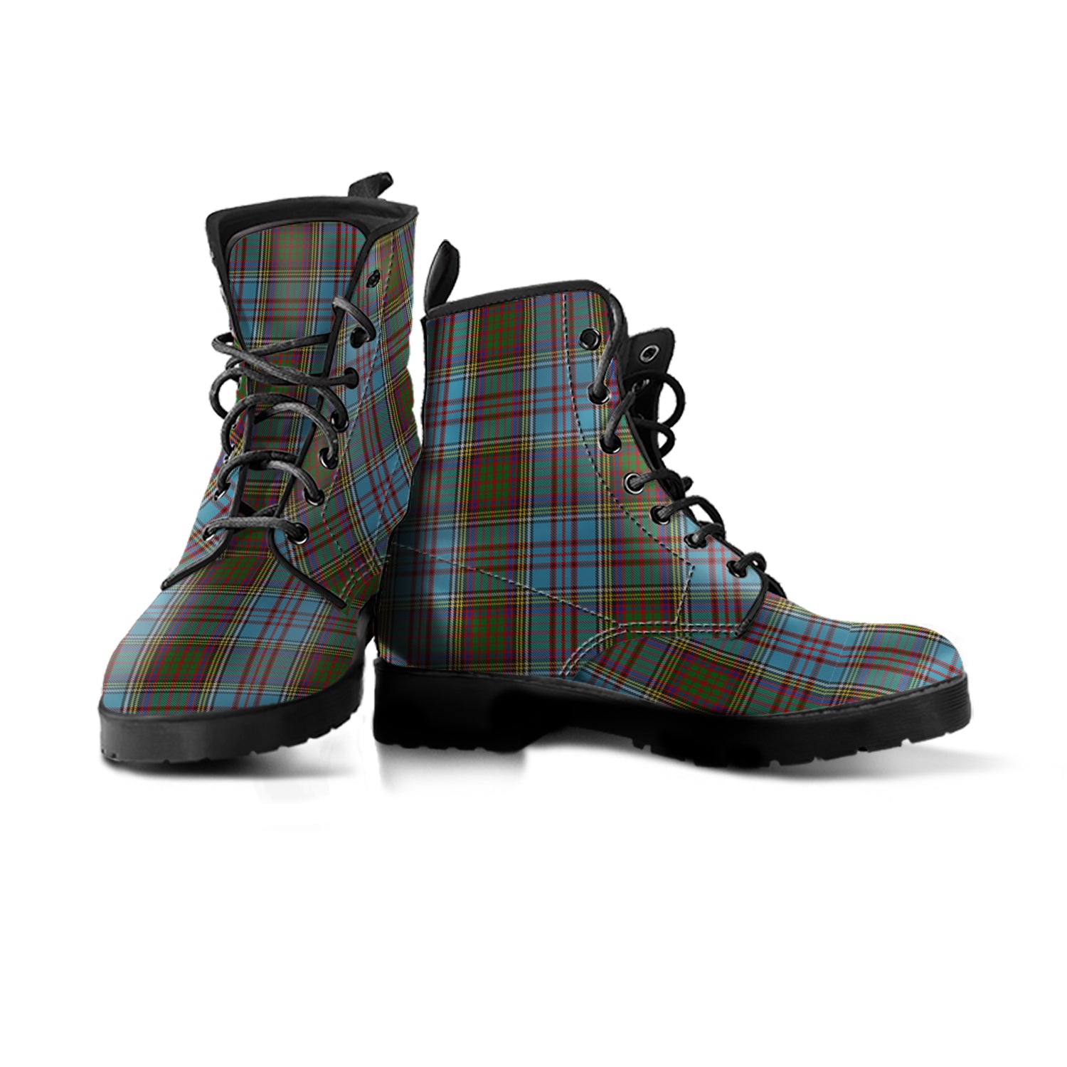 Anderson Tartan Leather Boots - Tartanvibesclothing