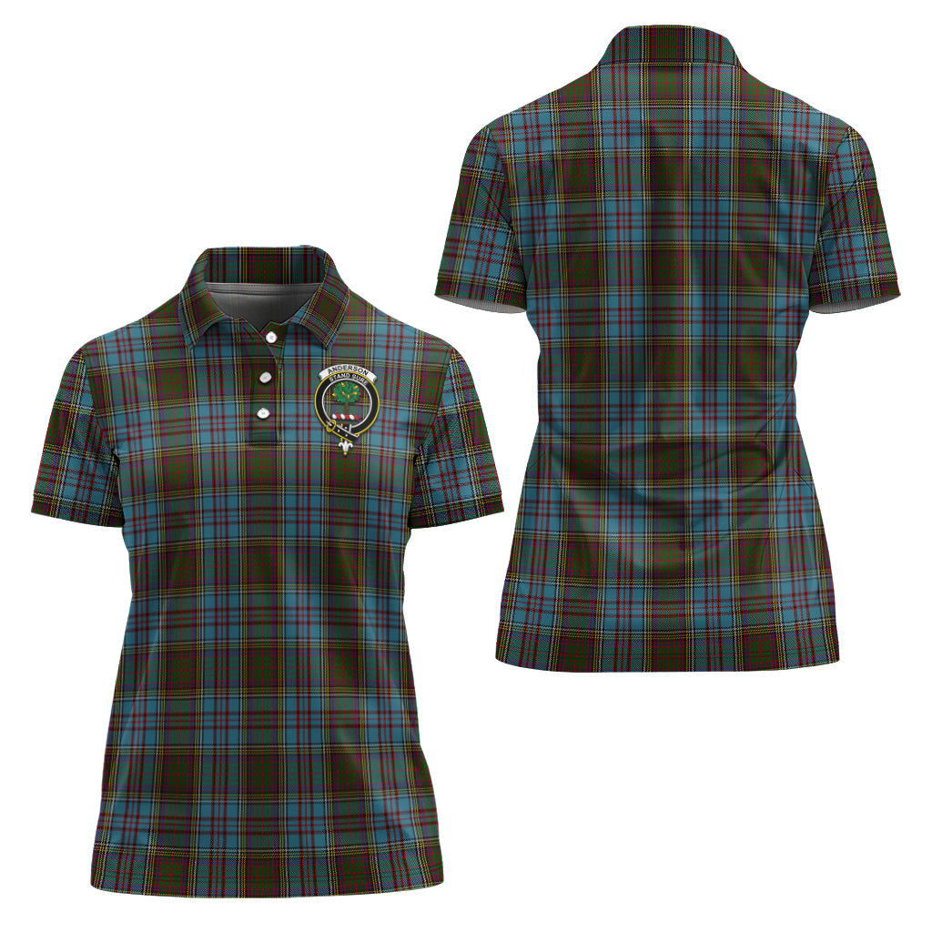 Anderson Tartan Polo Shirt with Family Crest For Women Women - Tartanvibesclothing
