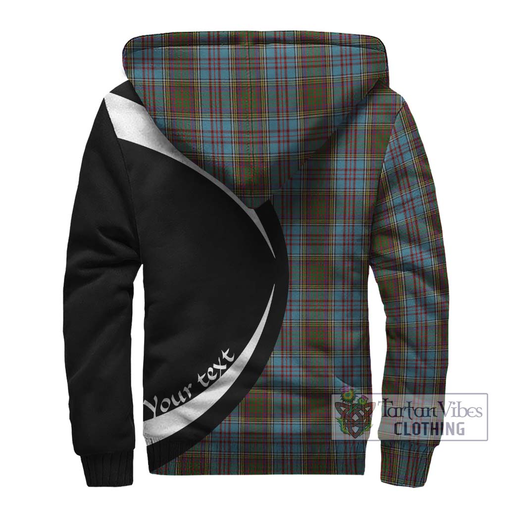 Anderson Tartan Sherpa Hoodie with Family Crest Circle Style - Tartan Vibes Clothing