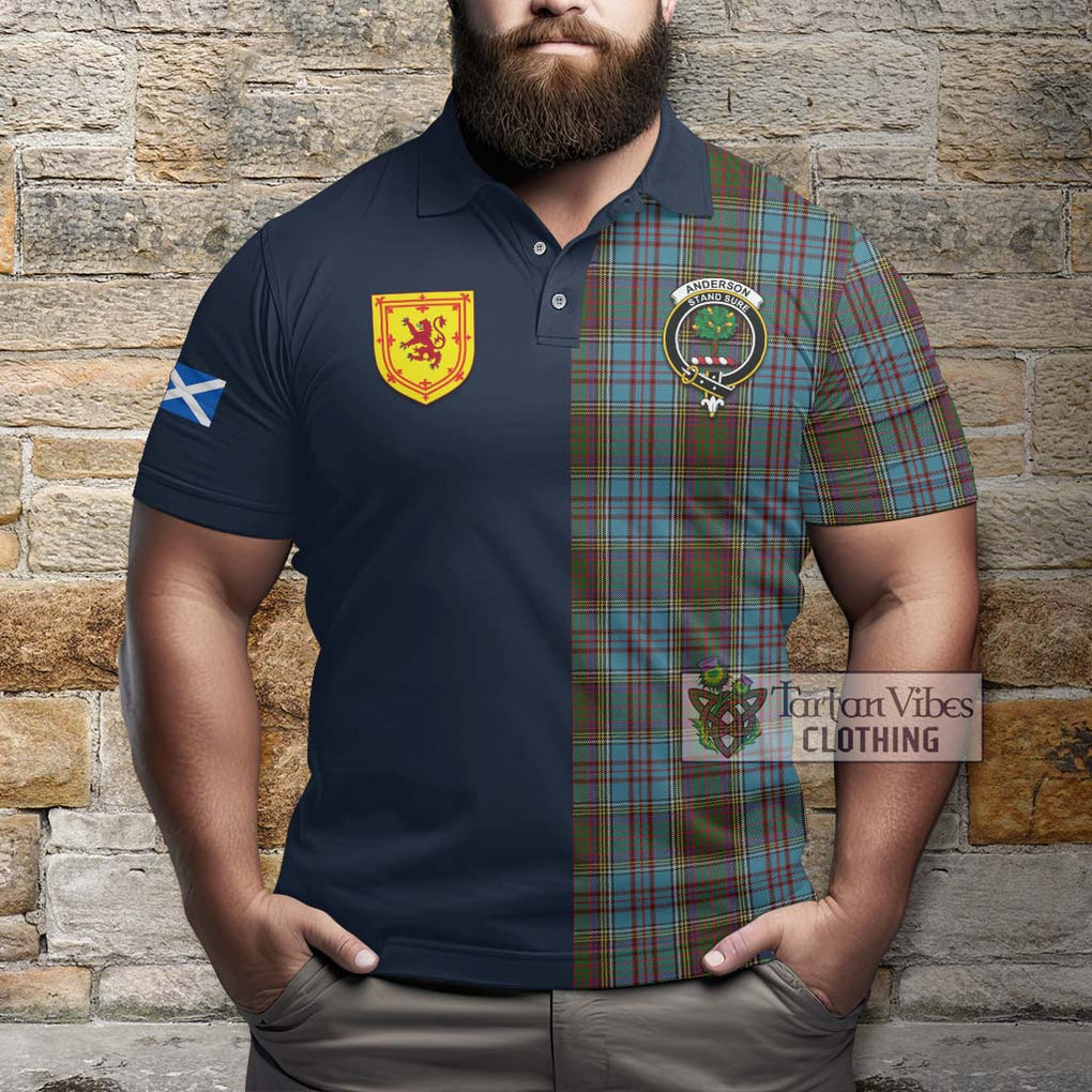 Tartan Vibes Clothing Anderson Tartan Polo Shirt with Scottish Lion Royal Arm Half Style