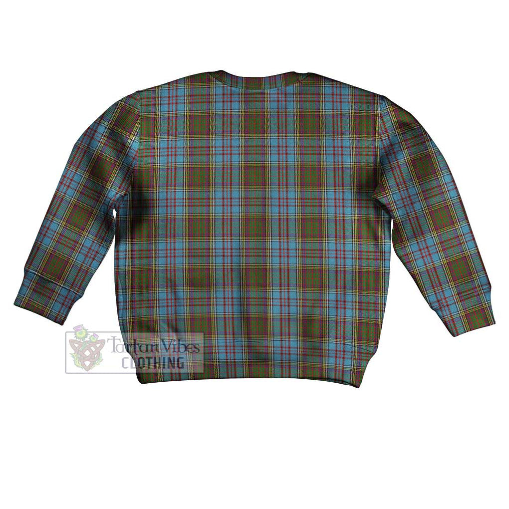 Tartan Vibes Clothing Anderson Tartan Kid Ugly Sweater with Family Crest