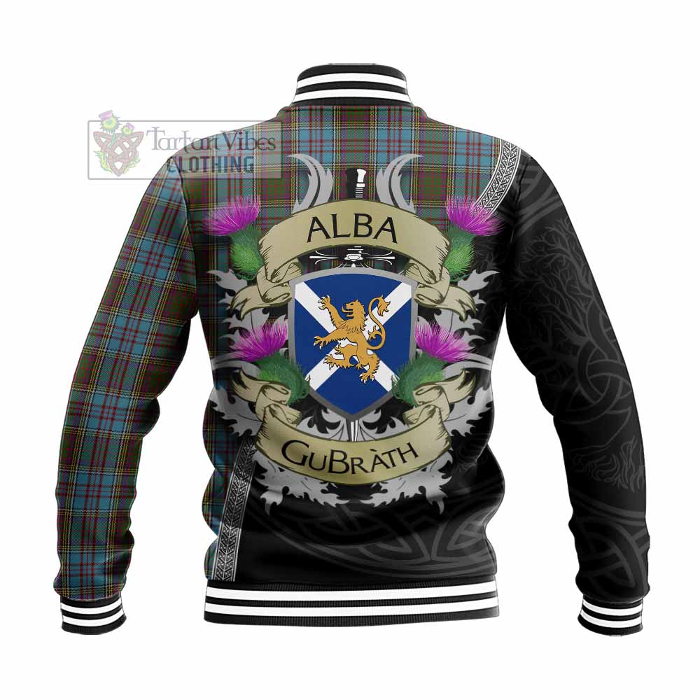 Tartan Vibes Clothing Anderson Tartan Family Crest Baseball Jacket Lion Rampant Royal Thistle Shield Celtic Inspired