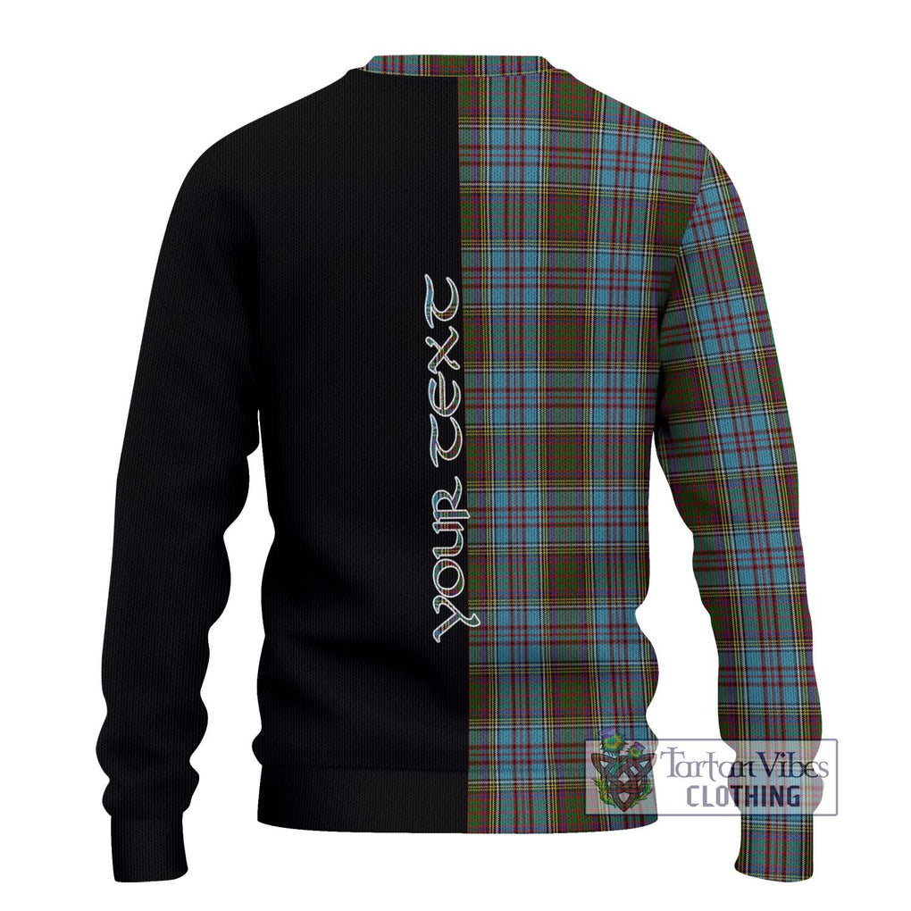 Anderson Tartan Knitted Sweater with Family Crest and Half Of Me Style - Tartanvibesclothing Shop
