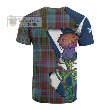 Tartan Vibes Clothing Anderson Tartan Family Crest Cotton T-shirt Scottish Thistle Celtic Inspired