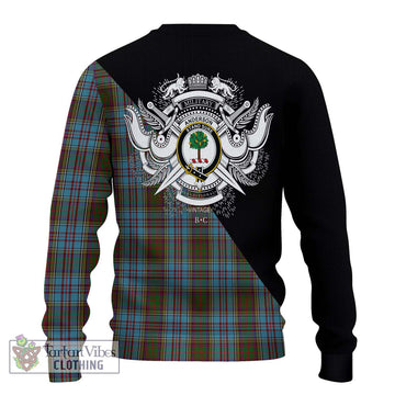 Anderson Tartan Knitted Sweater with Family Crest and Military Logo Style - Tartanvibesclothing Shop