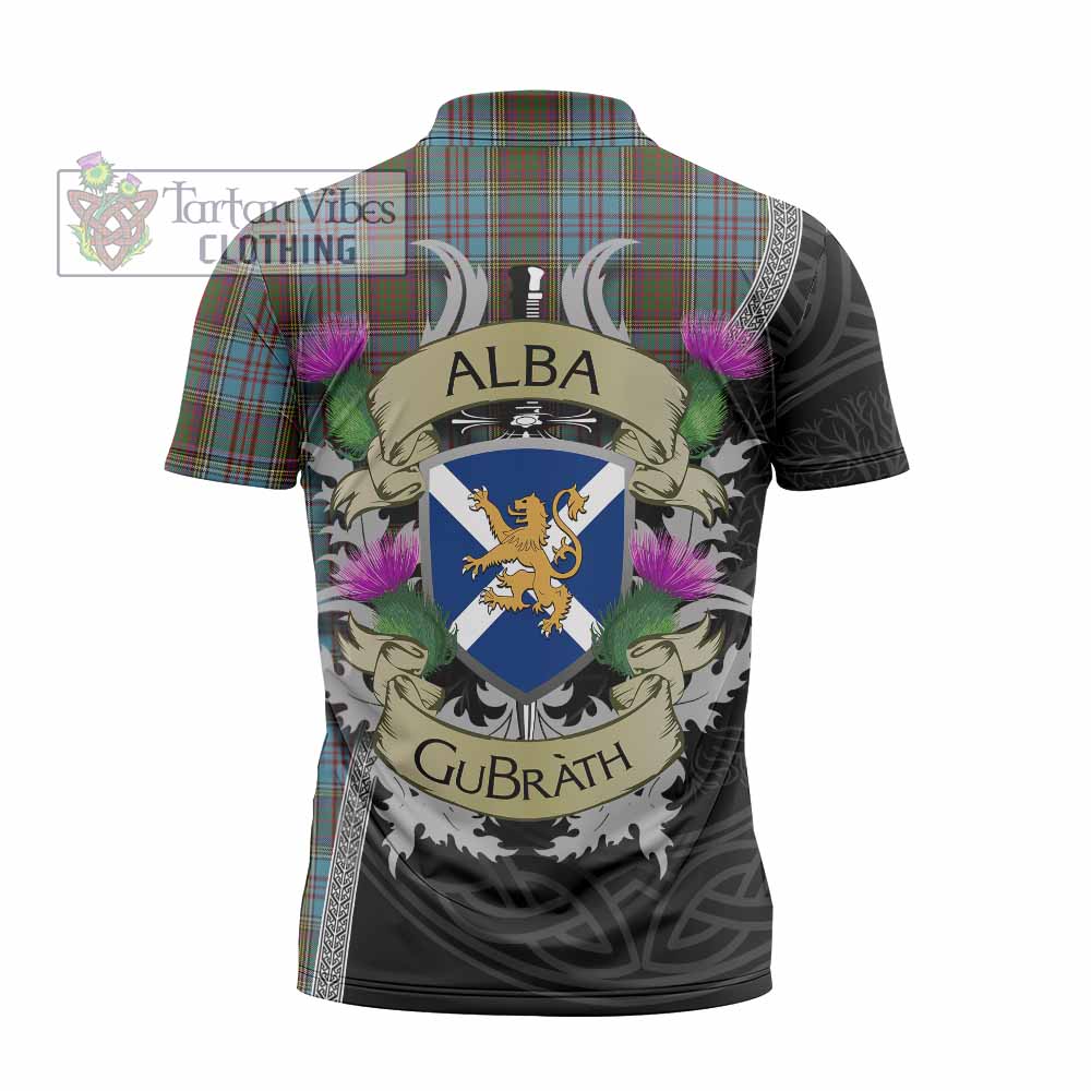 Tartan Vibes Clothing Anderson Tartan Family Crest Zipper Polo Shirt Lion Rampant Royal Thistle Shield Celtic Inspired