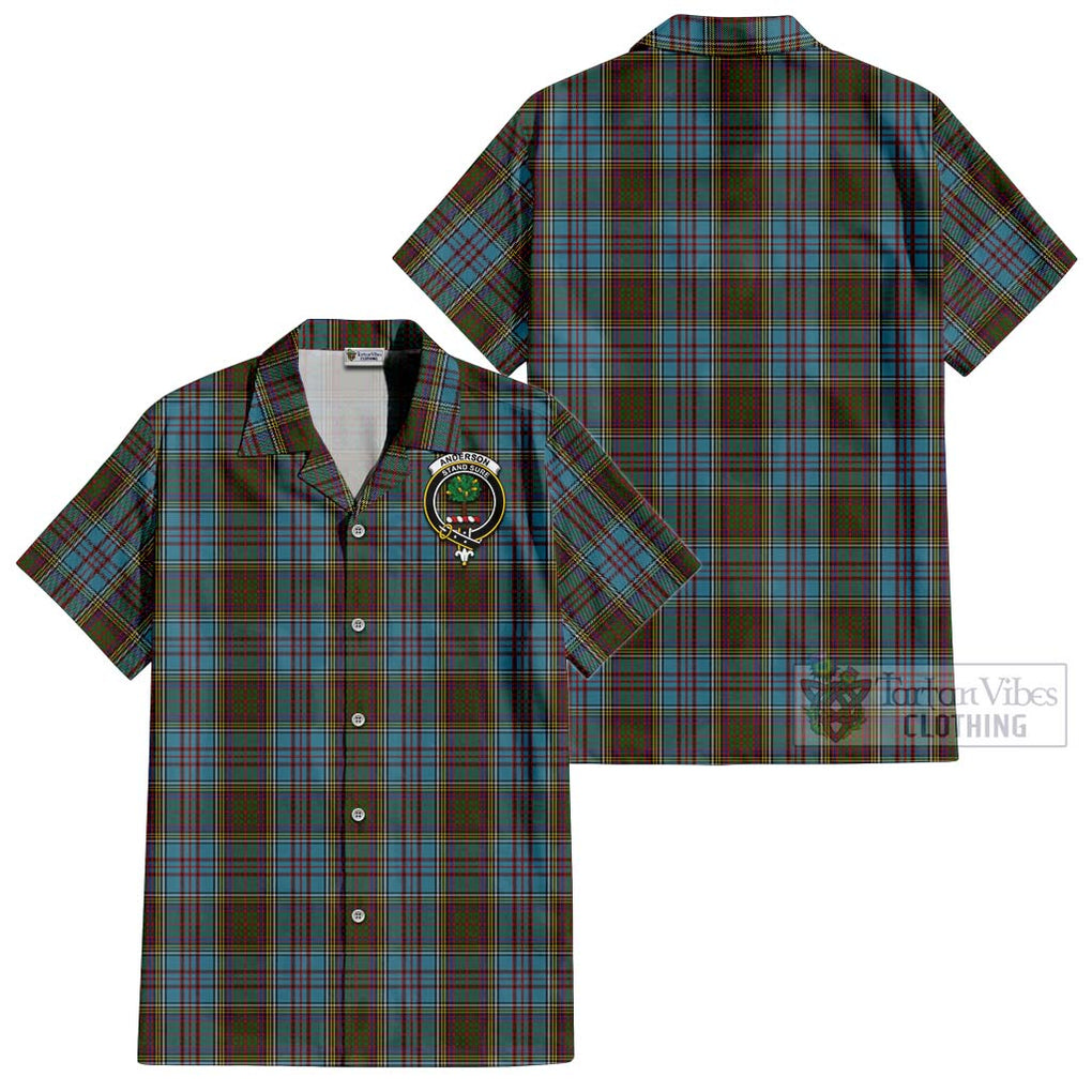 Anderson Tartan Cotton Hawaiian Shirt with Family Crest Kid - Tartan Vibes Clothing