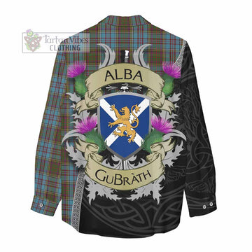 Anderson Tartan Family Crest Women's Casual Shirt Lion Rampant Royal Thistle Shield Celtic Inspired