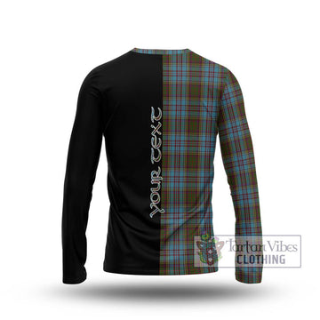 Anderson Tartan Long Sleeve T-Shirt with Family Crest and Half Of Me Style - Tartanvibesclothing Shop