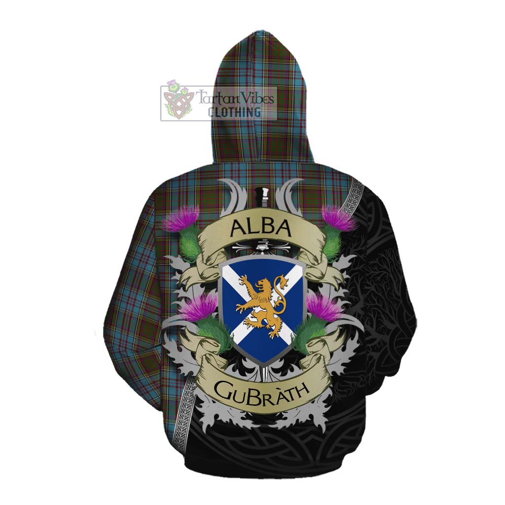 Tartan Vibes Clothing Anderson Tartan Family Crest Cotton Hoodie Lion Rampant Royal Thistle Shield Celtic Inspired