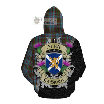 Tartan Vibes Clothing Anderson Tartan Family Crest Cotton Hoodie Lion Rampant Royal Thistle Shield Celtic Inspired