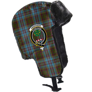 Anderson Tartan Winter Trapper Hat with Family Crest