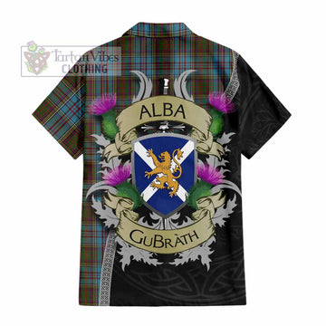 Anderson Tartan Family Crest Hawaiian Shirt Lion Rampant Royal Thistle Shield Celtic Inspired