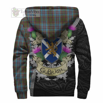 Anderson Tartan Family Crest Sherpa Hoodie Lion Rampant Royal Thistle Shield Celtic Inspired