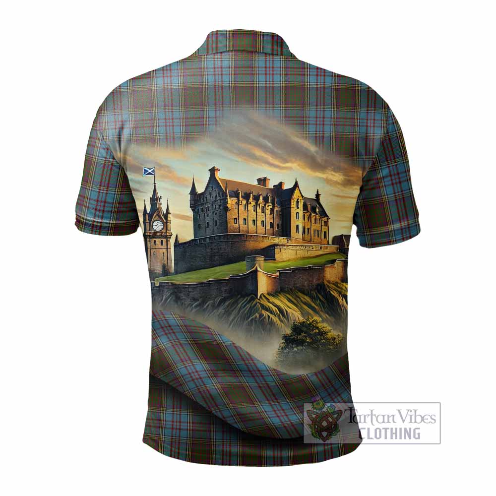 Anderson Tartan Family Crest Polo Shirt with Scottish Ancient Castle Style - Tartan Vibes Clothing