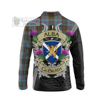 Anderson Tartan Family Crest Long Sleeve Polo Shirt Lion Rampant Royal Thistle Shield Celtic Inspired