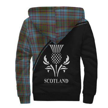 Anderson Tartan Sherpa Hoodie with Family Crest Curve Style