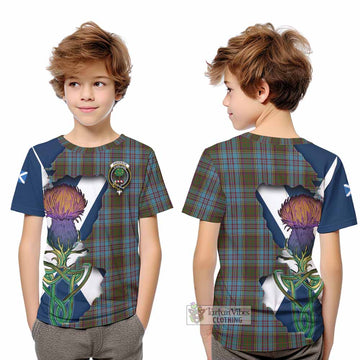 Anderson Tartan Family Crest Kid T-Shirt Scottish Thistle Celtic Inspired