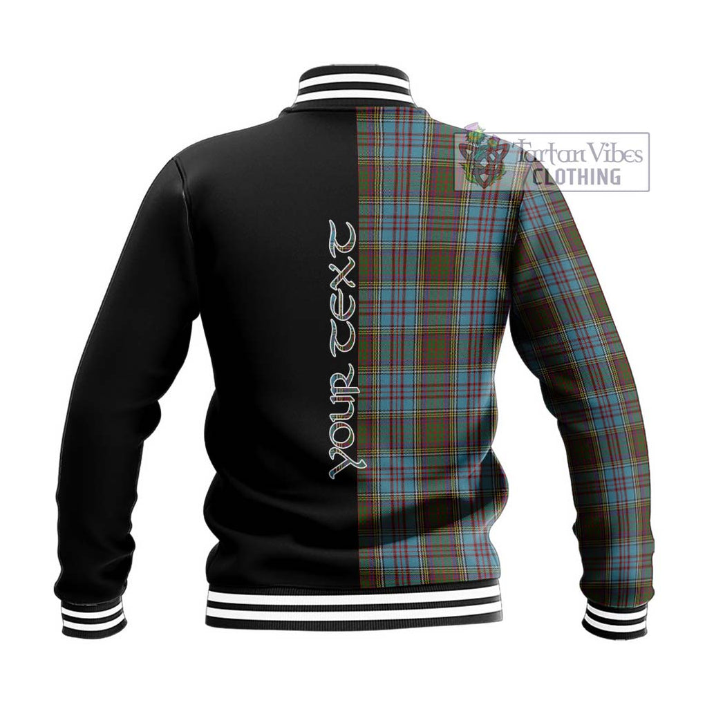 Anderson Tartan Baseball Jacket with Family Crest and Half Of Me Style - Tartanvibesclothing Shop