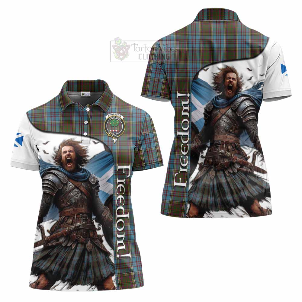Tartan Vibes Clothing Anderson Crest Tartan Women's Polo Shirt Inspired by the Freedom of Scottish Warrior