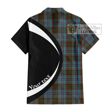 Anderson Tartan Short Sleeve Button Up with Family Crest Circle Style - Tartan Vibes Clothing