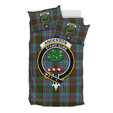 Anderson Tartan Bedding Set with Family Crest