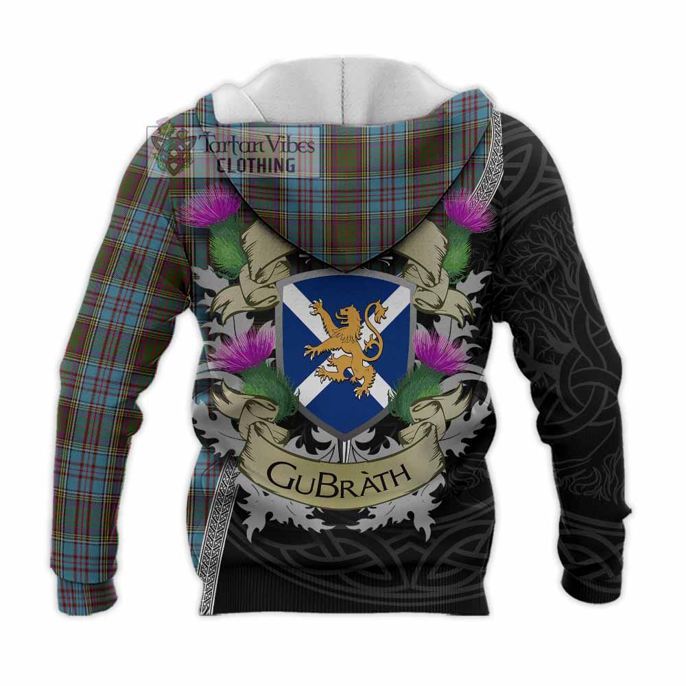 Tartan Vibes Clothing Anderson Tartan Family Crest Knitted Hoodie Lion Rampant Royal Thistle Shield Celtic Inspired