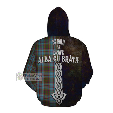 Anderson Tartan Family Crest Cotton Hoodie Alba Gu Brath Be Brave Lion Ancient Style