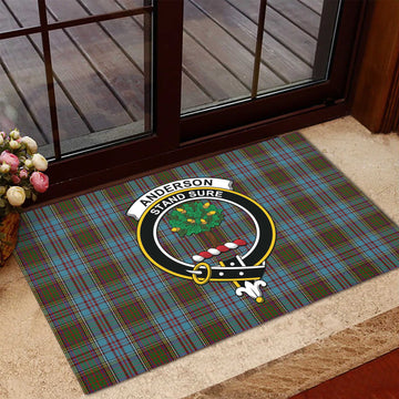 Anderson Tartan Rubber Doormat with Family Crest