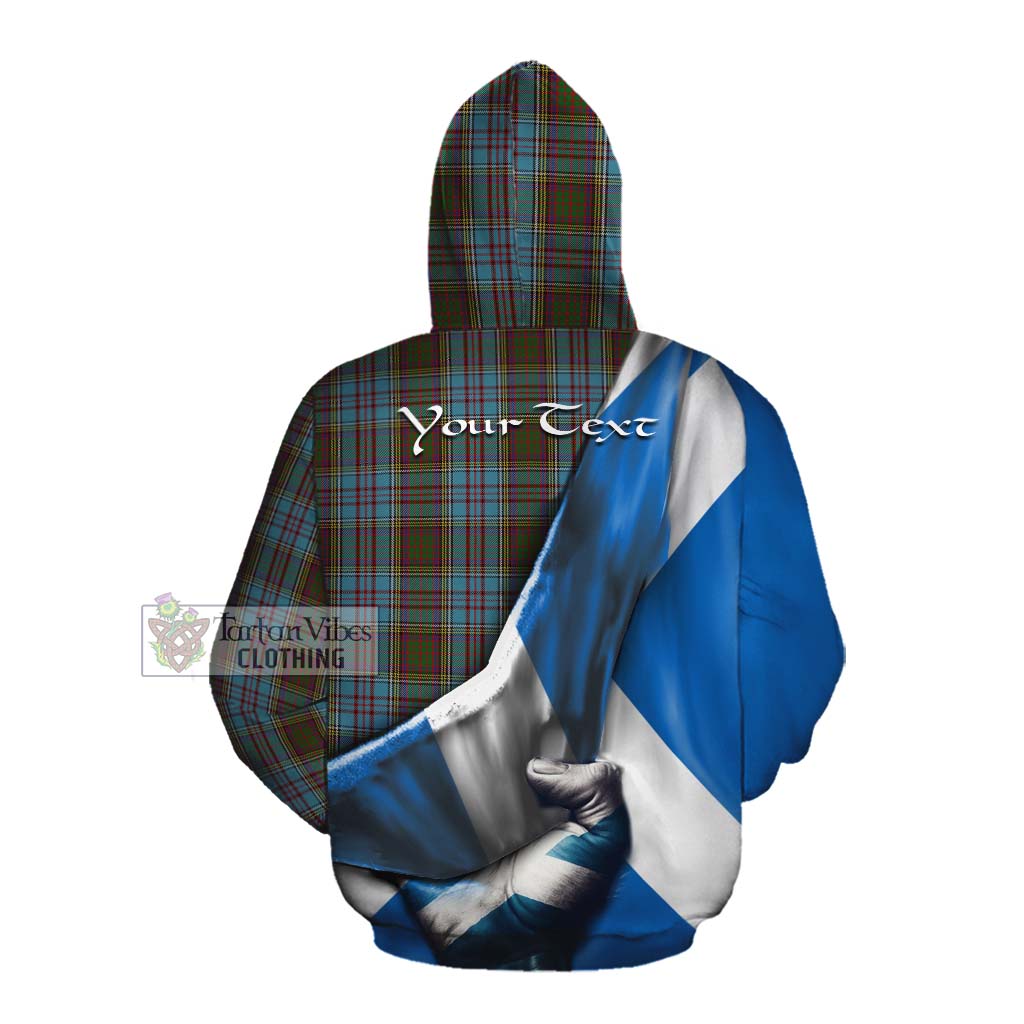 Tartan Vibes Clothing Anderson Tartan Cotton Hoodie with Family Crest Scotland Patriotic Style