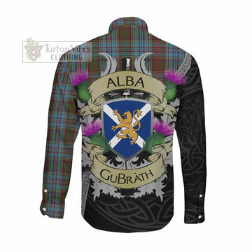Anderson Tartan Family Crest Long Sleeve Button Shirt Lion Rampant Royal Thistle Shield Celtic Inspired