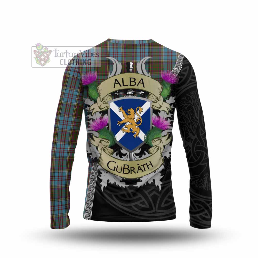 Tartan Vibes Clothing Anderson Tartan Family Crest Long Sleeve T-Shirt Lion Rampant Royal Thistle Shield Celtic Inspired