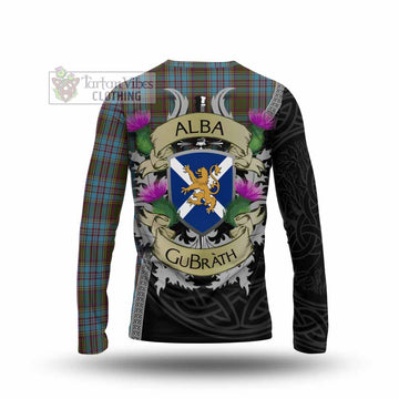 Anderson Tartan Family Crest Long Sleeve T-Shirt Lion Rampant Royal Thistle Shield Celtic Inspired
