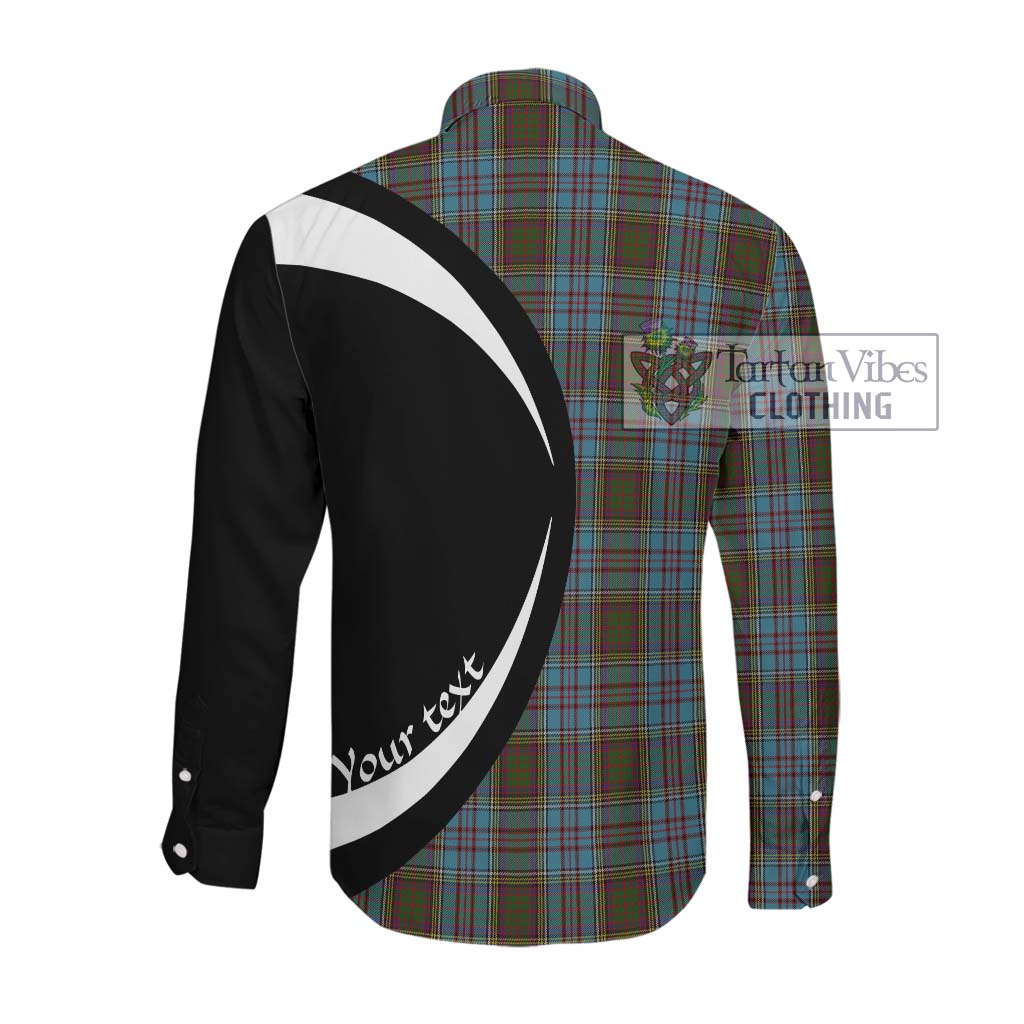 Anderson Tartan Long Sleeve Button Up with Family Crest Circle Style Men's Shirt - Tartan Vibes Clothing