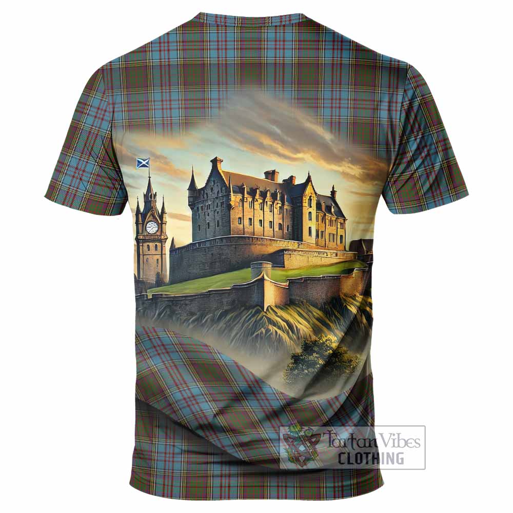 Tartan Vibes Clothing Anderson Tartan Family Crest T-Shirt with Scottish Ancient Castle Stype