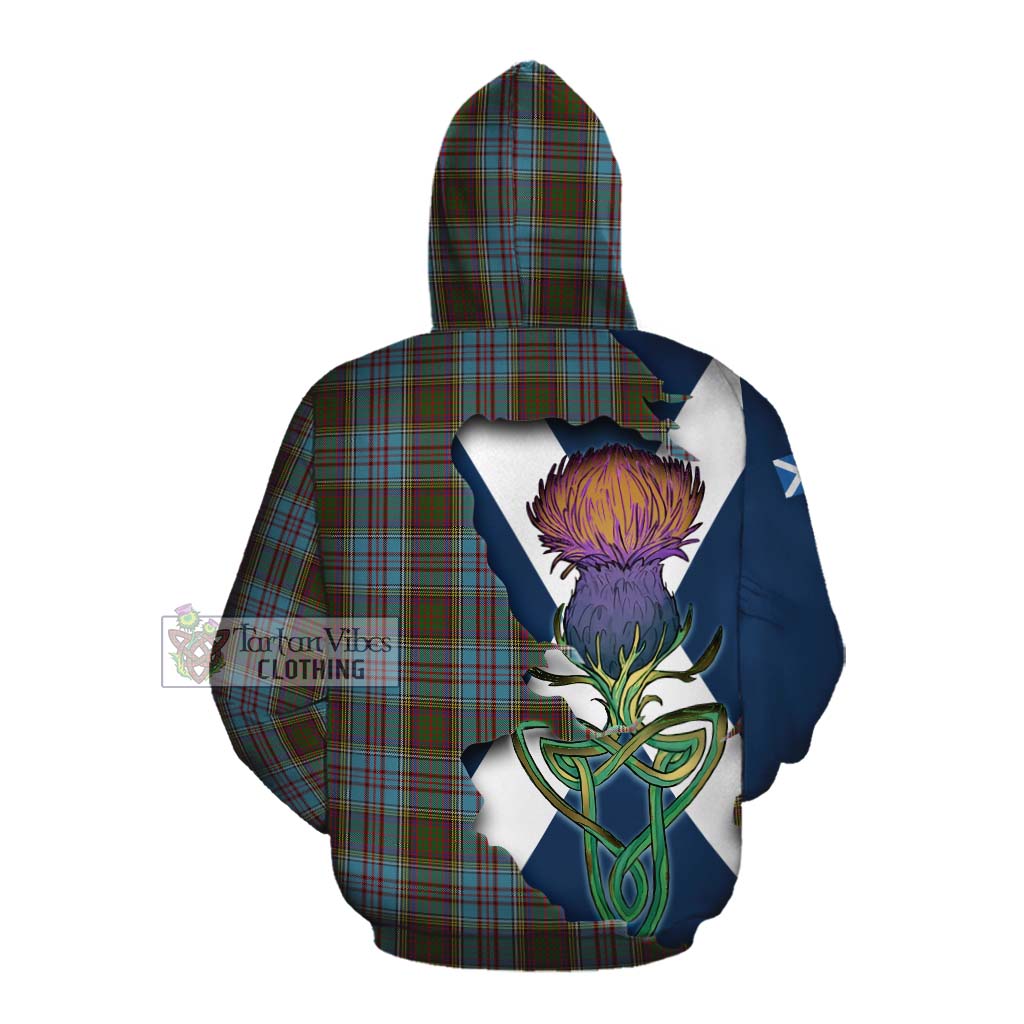 Tartan Vibes Clothing Anderson Tartan Family Crest Cotton Hoodie Scottish Thistle Celtic Inspired