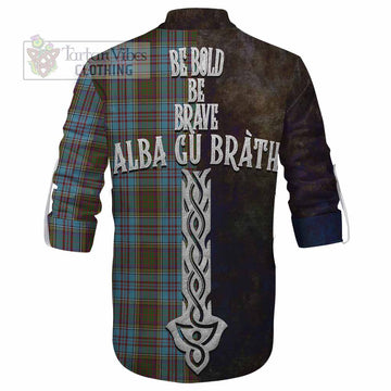 Anderson Tartan Family Crest Ghillie Kilt Shirt Alba Gu Brath Be Brave Lion Ancient Style