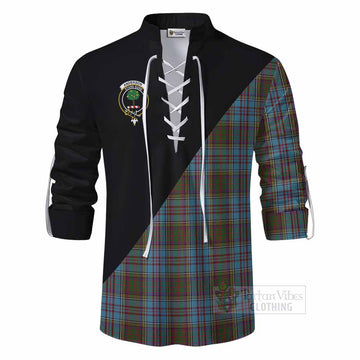 Tartan Vibes Clothing Anderson Tartan Ghillie Kilt Shirt with Family Crest and Military Logo Style