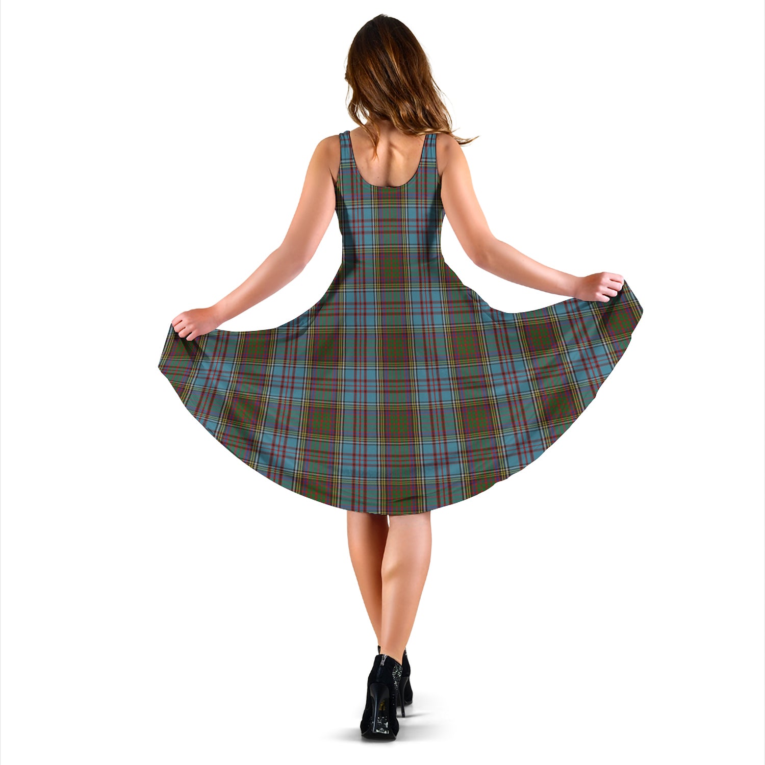 Anderson Tartan Sleeveless Midi Womens Dress - Tartanvibesclothing