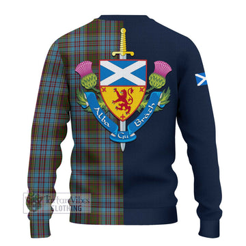 Tartan Vibes Clothing Anderson Tartan Knitted Sweater with Scottish Lion Royal Arm Half Style