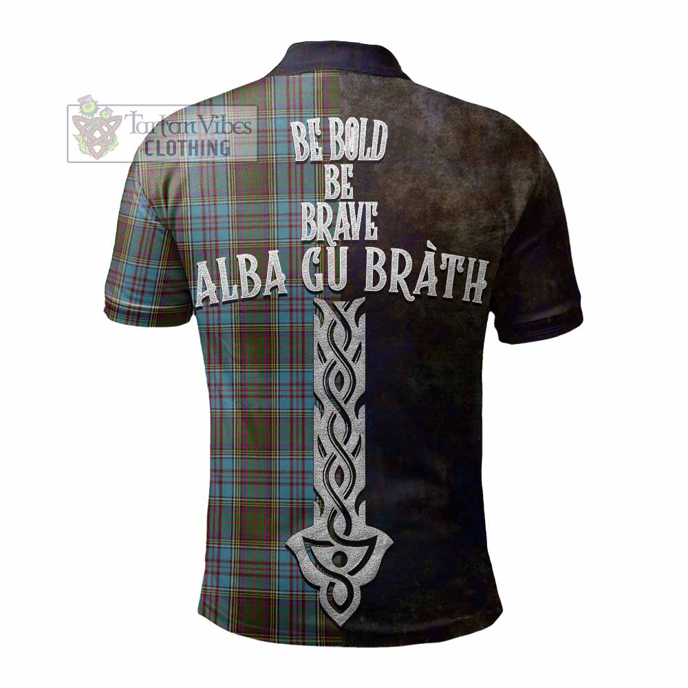 Tartan Vibes Clothing Anderson Tartan Family Crest Polo Shirt Alba Gu Brath Be Brave Lion Ancient Style