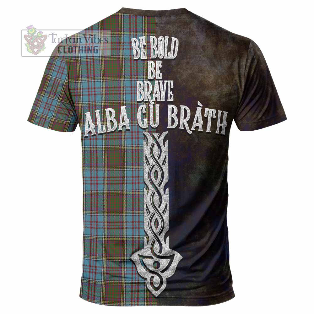Tartan Vibes Clothing Anderson Tartan Family Crest T-Shirt Alba Gu Brath Be Brave Lion Ancient Style