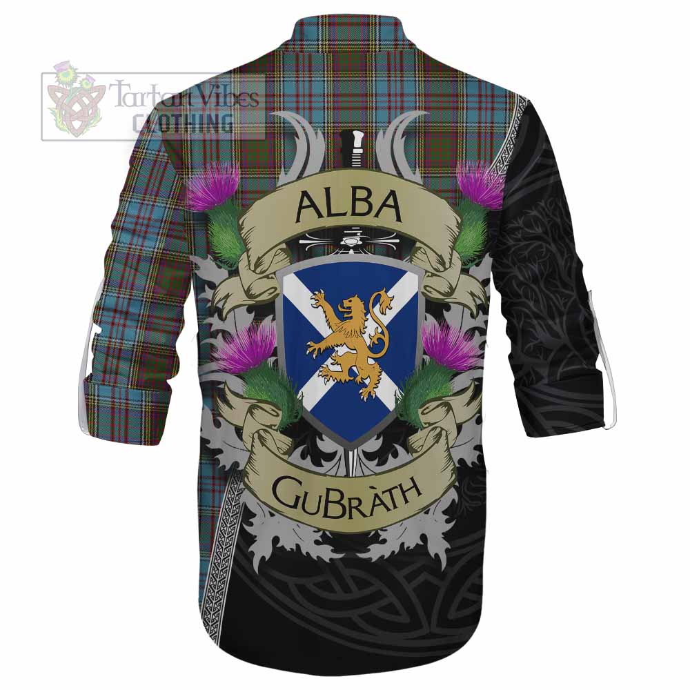 Tartan Vibes Clothing Anderson Tartan Family Crest Ghillie Kilt Shirt Lion Rampant Royal Thistle Shield Celtic Inspired