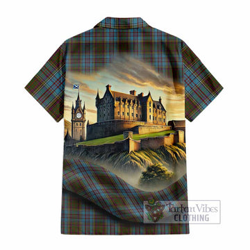 Anderson Tartan Family Crest Hawaiian Shirt with Scottish Ancient Castle Style